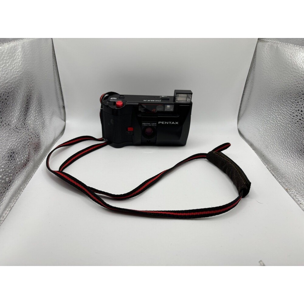 Pentax PC35 AF-M Date Point & Shoot 35mm Camera Black For Parts AS IS